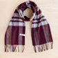 Lambswool Oversized Scarf Burgundy Tartan