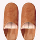 Toffee Leather Babouche Slippers