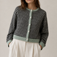 Contrast Knit Cardigan Sage
