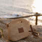 Leather Trimmed Raffia Mini
