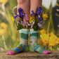 Books Sock Pair Claude Monet The Bridge