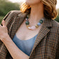 Noonday Iris glass necklace on model
