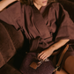 Leather Trimmed Raffia Mini
