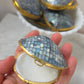Blue crackle shell trinket box opened