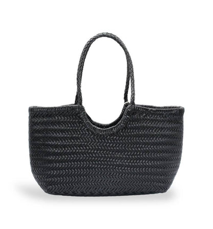 Handwoven Woven Leather Tote Bag