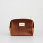 Rust Corduroy Velvet Cosmetics Pouch