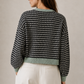 Contrast Knit Cardigan Sage