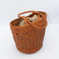 Leather Woven Bucket Bag