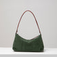 Crescent Hunter Green Suede Shoulder Bag