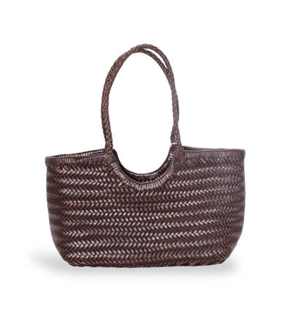 Handwoven Woven Leather Tote Bag
