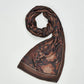 Deco Blooms Brown Stripe Border Midweight Scarf