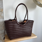 Handwoven Woven Leather Tote Bag