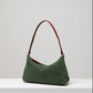 Crescent Hunter Green Suede Shoulder Bag