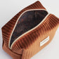 Rust Corduroy Velvet Cosmetics Pouch