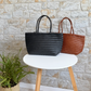 Handwoven Woven Leather Tote Bag