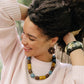 Noonday carved horn cuff on model