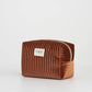 Rust Corduroy Velvet Cosmetics Pouch