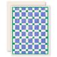 Blue and Green Squares Letterpress Card