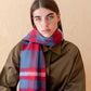 Lambswool Oversized Scarf Blue Tartan