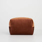 Rust Corduroy Velvet Cosmetics Pouch