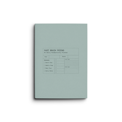 Friend Notebooks - Fast Brain Daily Productivity Planner- Single Notebook