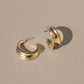 Canyon Hoops in gold, concave curved hoop earrings, by Mountainside Jewelry