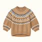 Puff Sleeve Faire Isle Crew Tan