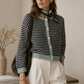 Contrast Knit Cardigan Sage