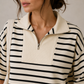 French Terry Stripe Quarter-Zip