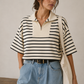 French Terry Stripe Quarter-Zip