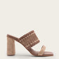 Ramie Contrast Boho Strap Heel