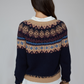 Chunky Fair Isle Crew in Navy Combo by Autumn Cashmere, back view
