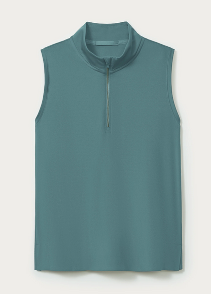 Course to Court Sleeveless Zip Mock
