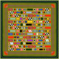 Mur by Ayca Life of Shapes bandana laid flat, geometric shapes on olive