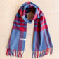 Lambswool Oversized Scarf Blue Tartan
