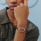 Jane Leather Watch, Gold/Brown – worn on the wrist