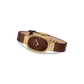 Jane Leather Watch, Gold/Brown – angled view