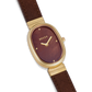 Jane Leather Watch, Gold/Brown – full brown leather strap