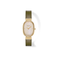 Jane Leather Watch, Gold/Champagne/Olive – front view of oval champagne dial