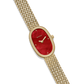 Jane Mini Tethered Watch, Gold/Scarlet – full gold mesh band