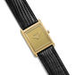 Virgil Lizard Embossed Watch, Gold/Black – full black lizard-embossed leather strap