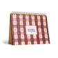 Floral Gingham Spiral Monthly Desk Pad