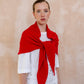 Large Merino Triangle Scarf in Red