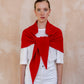 Large Merino Triangle Scarf in Red