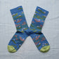 Books Sock Pair Claude Monet The Bridge