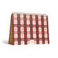 Floral Gingham Spiral Monthly Desk Pad