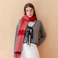 Lambswool Oversized Scarf Berry Check