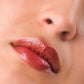 Lips wearing La Crique 04 Brown Red balm