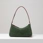 Crescent Hunter Green Suede Shoulder Bag