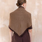 Large Merino Wool Triangle Scarf Brown Stripe